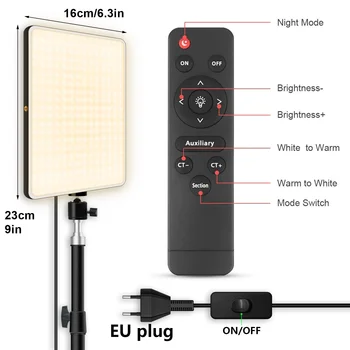 Светодиодная панель видеосветки EU Plug 2700k-5700k Освещение для фотосъемки С подставкой для прямой трансляции, заполняющая лампа для фотостудии