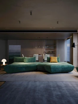 Итальянский легкий тканевый диван с роскошными технологиями, простая современная гостиная, Скандинавский Модульный диван из тофу