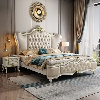 Современная кровать для спальни, покрывало, Стеганые подушки, Двуспальные кровати с королевским каркасом, Роскошное изголовье, мебель для супружеского салона Camas