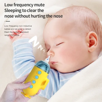 Электрический очиститель для носа ребенка, Силиконовый Регулируемый всасывающий Электрический детский назальный аспиратор, Безопасная малошумная светодиодная подсветка, успокаивающая музыка