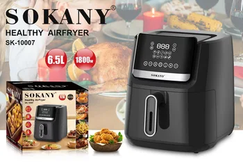Воздушная сковорода SOKANY 10007 Бытовая Электрическая сковорода объемом 6,5 л для здорового обжаривания из нержавеющей стали