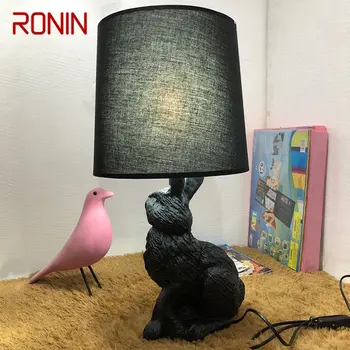Настольная лампа RONIN Nordic Современная креативная настольная лампа из смолы LED в форме Кролика Декоративная для дома Детская Спальня Гостиная