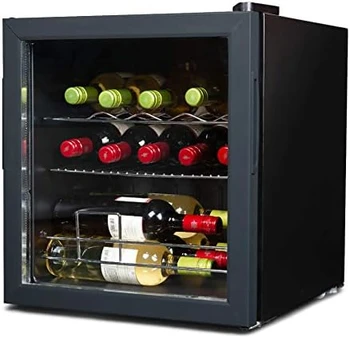 Холодильник-холодильник, винный холодильник с компрессорным охлаждением на 26 бутылок, с синей подсветкой и светодиодным дисплеем, отдельно стоящий винный холодильник, BD615
