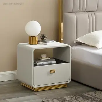 Прикроватный столик в современном роскошном стиле из микрофибры Уникальный дизайн для домашней мебели Прикроватные тумбочки