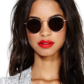 Маленькие круглые солнцезащитные очки в стиле ретро, женские брендовые дизайнерские винтажные солнцезащитные очки для женщин, роскошные зеркальные очки Oculos De Sol
