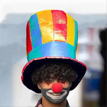 Клоунская шляпа для вечеринки в честь Хэллоуина для взрослых, Красочный цилиндр, украшение вечеринки для карнавального косплей-шоу