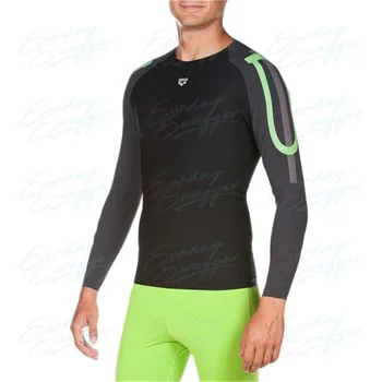 Мужской летний купальный костюм, пляжный топ, рубашка для серфинга, устойчивая к ультрафиолетовому излучению, с короткими рукавами, со средними рукавами, футболка с длинными рукавами