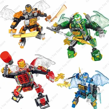 Механическая модель Ninja Legacy Классическое аниме Кай Смит, Джей Уок, Коул Ллойд, фигурка, строительные блоки, Кирпичи, детские игрушки 
