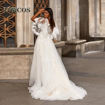 Элегантные женские свадебные платья с длинными рукавами 