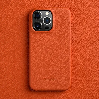 8 Цветов Melkco Премиум Чехол Из натуральной Кожи Для iPhone 15 Pro Max Plus Роскошные Деловые Чехлы Для телефонов Из Натуральной Воловьей Кожи Задняя Крышка