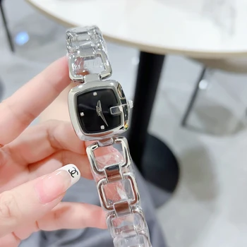 Квадратный полый ремешок кварцевый механизм корпус из стали точности 316 мм диаметром 26 мм модные брендовые женские часы