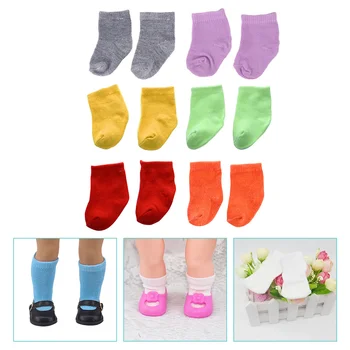6 пар носков, носки из США, реквизит для фотосессии с игрушечной девочкой, тканевый детский костюм