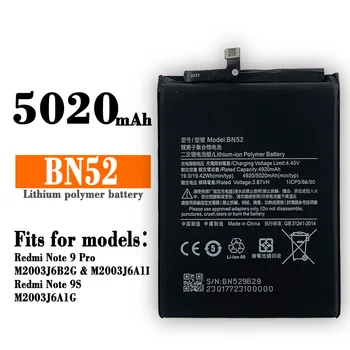 100% Оригинальный Высококачественный Сменный Аккумулятор Для xiaomi Note 9 Pro 9S Note 8 Pro Max battery BN52 Встроенный совершенно новый аккумулятор