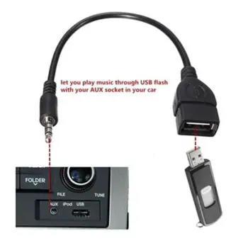 Универсальный 3,5-мм Штекерный Аудио Разъем AUX К USB 2.0 Типа A Женский OTG Конвертер Кабель-Адаптер Для Чтения Mp3 С U-Диска