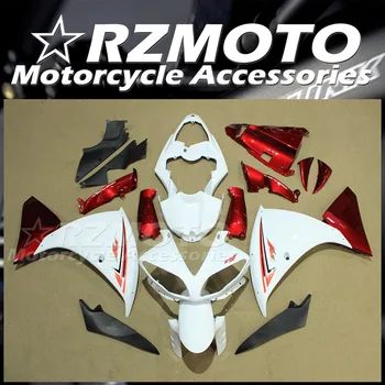 Новый комплект обтекателей для мотоцикла ABS, пригодный для YAMAHA YZF -R1 2009 2010 2011 09 10 11 Комплект для кузова, красный, белый