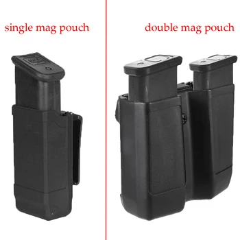 Тактический одинарный/двойной подсумок с двойной кобурой/чехлом/держателем для Glock 17/19/22/23/26/27 (калибр от 9 мм до .45)