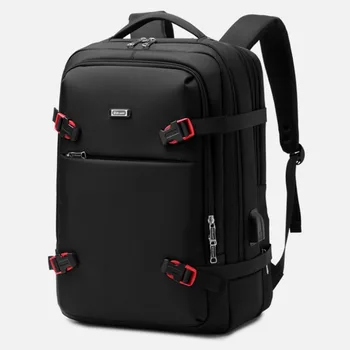Рюкзак для ноутбука с возможностью расширения, деловой, большой емкости, мужская многофункциональная повседневная сумка для ноутбука, 15,6-дюймовые дорожные рюкзаки с USB-зарядкой