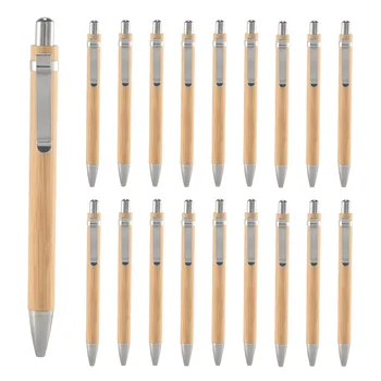 Набор шариковых ручек для письма из бамбука и дерева, синяя заправка (60 штук)