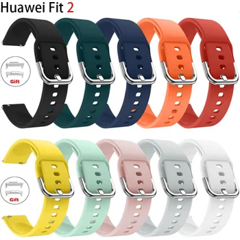 Силиконовый спортивный ремешок для Huawei Watch FIT 2 Ремешок умный ремешок для наручных часов металлическая пряжка водонепроницаемый браслет Аксессуары fit2 correa