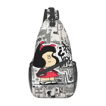 Повседневный Мультяшный рюкзак-слинг Mafalda, Мужская Аниме-сумка через плечо для путешествий