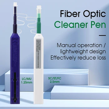 Бесплатная доставка 5 /10ШТ SC/FC/ST Инструмент для чистки в одно касание 1,25 мм и 2,5 мм ручка 800 чистящих волоконно-оптических волокон FTTH