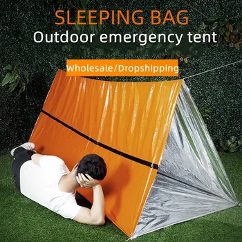 Наружное аварийное снаряжение для выживания, водонепроницаемый теплоотражающий термоспальный мешок и палатка-укрытие для кемпинга