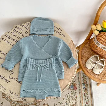 LILIGIRL Одежда для новорожденных Свитера и шорты для маленьких девочек Вариант Вязаной шапочки Вязаная одежда для младенцев Детская одежда для девочек