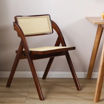 Акцентный Ротанговый стул Для столовой Гостиной, Деревянный Современный стул для Ленивой кухни на открытом воздухе, Минималистичная Мебель Sillas Para Comedor Nordic