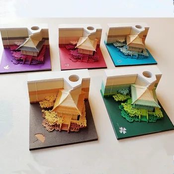 Креативные 3D блокноты Omoshiroi Block бумага для заметок Всемирно известная Строительная бумага Модель Скульптуры Рождественское украшение Подарок