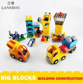 Строительные блоки большого размера, строительные аксессуары для строительной площадки Moc, Совместимые Игрушки для сборки больших кирпичей Для детей