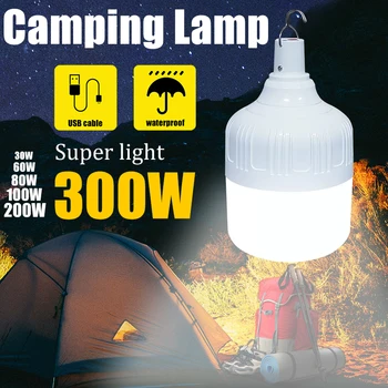 Крючки, осветительная лампочка С кемпинговым уличным перезаряжаемым оборудованием для палаток, Подвесная кемпинговая лампа для чрезвычайных ситуаций на открытом воздухе