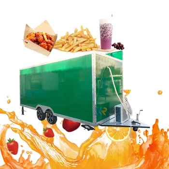 Большой Передвижной Кухонный Квадратный трейлер для еды Стандарт США Снежный рожок, Вафли, Блинчики, мороженое, Уличная тележка для еды, киоск с холодильником