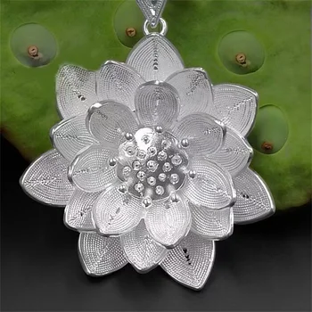Ожерелья и подвески в виде лотоса из стерлингового серебра 925 пробы для женщин, высококачественное серебро-ювелирные изделия, подарок для модной леди на фестиваль