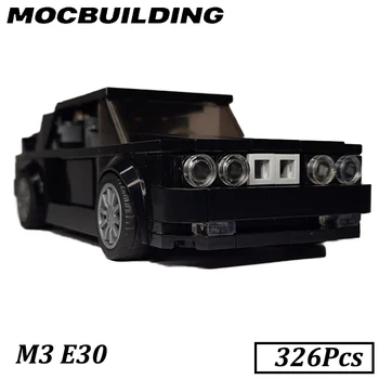 Масштаб 1:24 Speed Champion M3 E30 Модель Автомобиля 8 шпилек Шириной MOC Строительные Блоки Кирпичи Детский Подарок