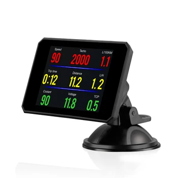 Автомобильный 3-дюймовый интеллектуальный цифровой измеритель HUD OBD, ЖК-дисплей с большим экраном без отражения, головной дисплей P16