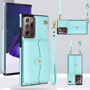 Для Samsung Galaxy Note 20 Ultra Кошелек, чехол для телефона, сумочка через плечо, браслет, плечевой ремень, модный защитный чехол Note 10 Pro 9