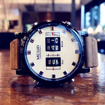 Мужские водонепроницаемые часы cool wheel в европейском и американском стиле, студенческие кожаные кварцевые часы с персонализированным большим циферблатом