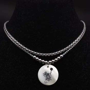 Модное ожерелье с цепочкой из нержавеющей стали в виде русалки для женщин, пляжное ожерелье серебристого цвета ketting N18303S08