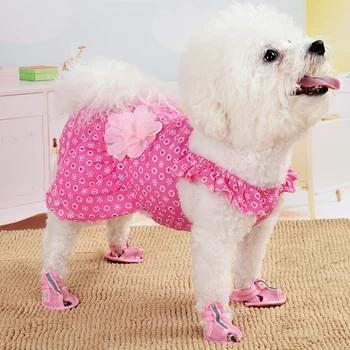 Розовое платье принцессы, Новое летнее платье для домашних собак, платье-нагрудник, тонкая одежда Bomei Teddy, платья для собак для маленьких собак, платья для собак