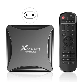 E5BA КОРОБКА для Android13 X88 Mini 13 RK3528 8KHD Коробка 2 ГБ 16 ГБ Двойной Wifi 2,4 Г + 5 ГГц 100MLAN Медиаплеер телеприставка