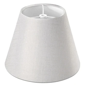 BMDT-абажур для лампы из льняной ткани, белый абажур для лампы, маленький, диаметр верха 5 дюймов, диаметр низа 9 дюймов, высота 7 дюймов (белый с золотом)