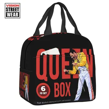 Изготовленная на заказ сумка для ланча Queen Фредди Меркьюри рок-группы для мужчин и женщин с теплым кулером, изолированные ланч-боксы для детской школы