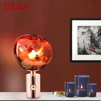Современная настольная лампа SOURA Nordic, модная и простая настольная лампа для гостиной, спальни, креативное светодиодное украшение