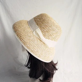 франция классическое уличное лето Хепберн Грейс леди с бантом ручной работы, соломенная кепка-ведро, женская рыболовная шляпа для отдыха