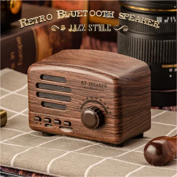 BT01 Ретро Bluetooth 5,0 Динамик Деревянный В старомодном классическом стиле, Сильное усиление басов, Громкая звуковая коробка с FM-радио