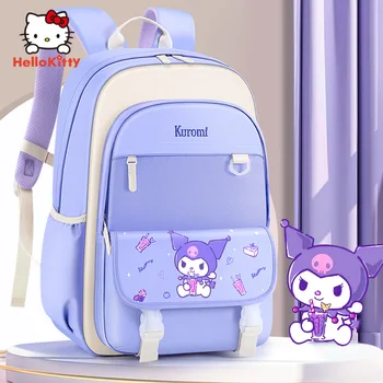 Школьная сумка Kuromi Sanrio для девочек 3-6 классов начальной школы, детский портативный рюкзак для облегчения бремени Cinnamoroll