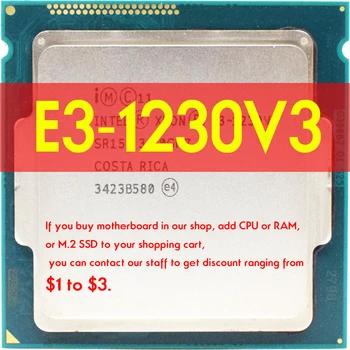 Xeon E3-1230v3 E3 1230 V3 3,3 ГГц Используется Четырехъядерный Восьмипоточный процессор 80 Вт LGA1150 Atermiter B85, Совместимый с материнской платой DDR3