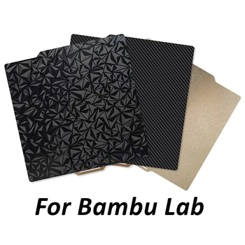 Для Bambu Lab X1/P1P/P1S Монтажная Пластина PEO/PET/PEI Лист 257x257 мм Двойная 3D Печать Алмазная Текстура Из Углеродного Волокна Для Bambulab