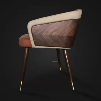 Современные обеденные стулья из массива дерева для домашней кухонной мебели, обеденный стул с простой спинкой, креативный диван, Кухонное кресло