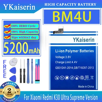 YKaiserin Аккумулятор Для Xiao Mi BM4U 5200 мАч Для Xiaomi Redmi K30 K 30 Ultra Supreme Версия Batteria + Бесплатные Инструменты